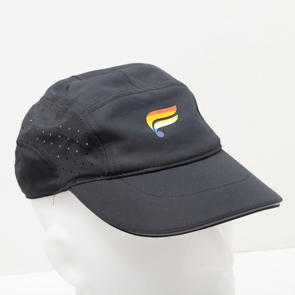 Fabletics Running Hat Women O/S Black Rainbow Logo Laser Cut Perforated